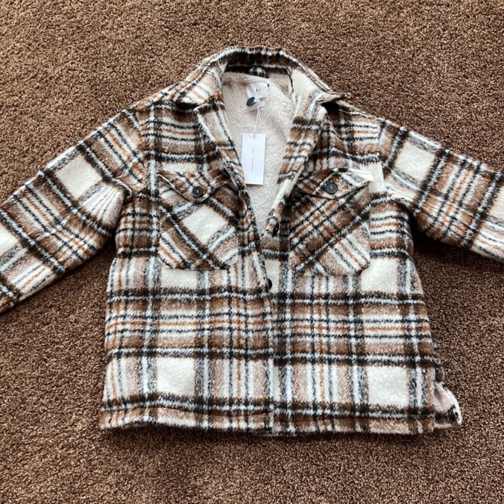 Vici Dolls Plaid Sherpa Jacket